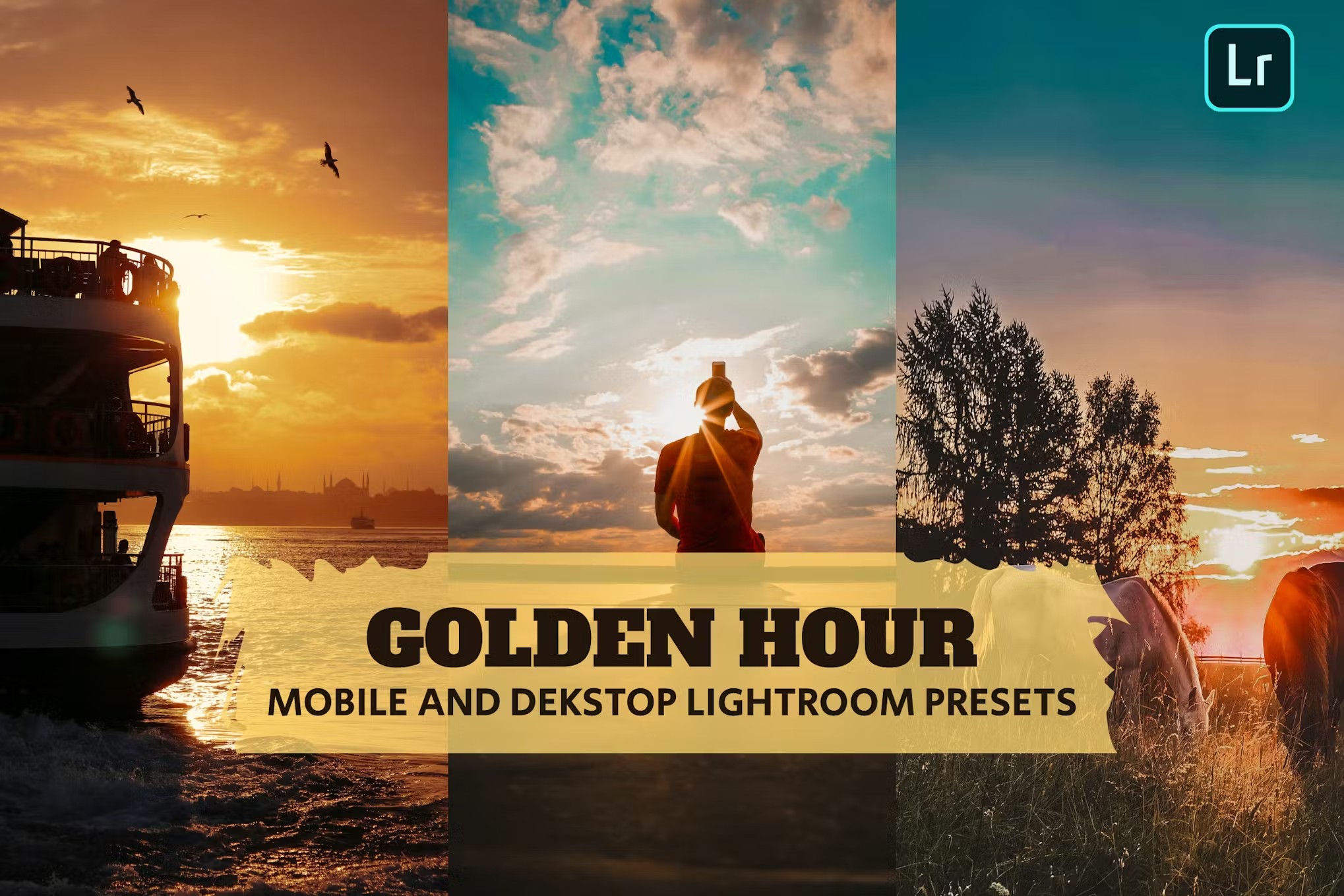7组日落旅行博主摄影照片调色Lightroom预设 Golden Hour Lightroom Presets Dekstop and Mobile 插件预设 sucaiwan.com