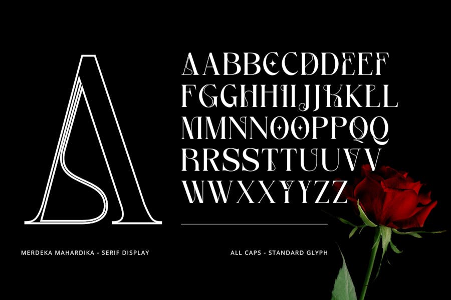 优雅复古杂志品牌包装徽标设计衬线英文字体安装包 Merdeka Mahardika – Logo Font 设计素材 sucaiwan.com