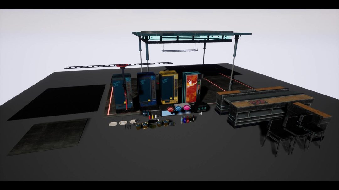 UE素材 未来科幻赛博朋克酒吧内部场景3D模型 Unreal Engine – CyberPunk / Sci-Fi Bar Asset Pack 样机素材 sucaiwan.com