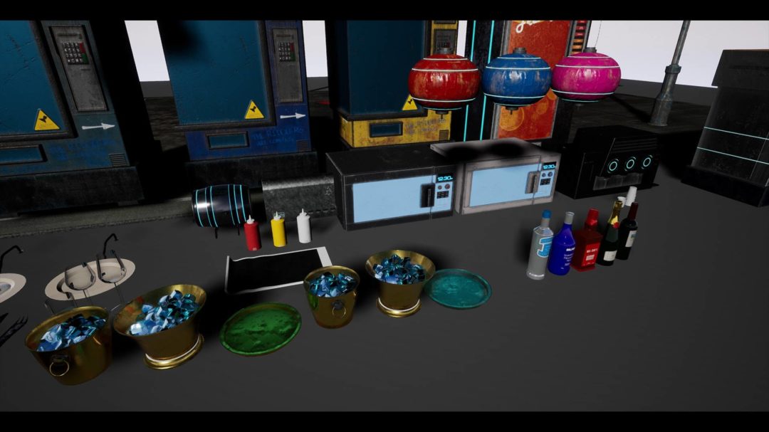 UE素材 未来科幻赛博朋克酒吧内部场景3D模型 Unreal Engine – CyberPunk / Sci-Fi Bar Asset Pack 样机素材 sucaiwan.com