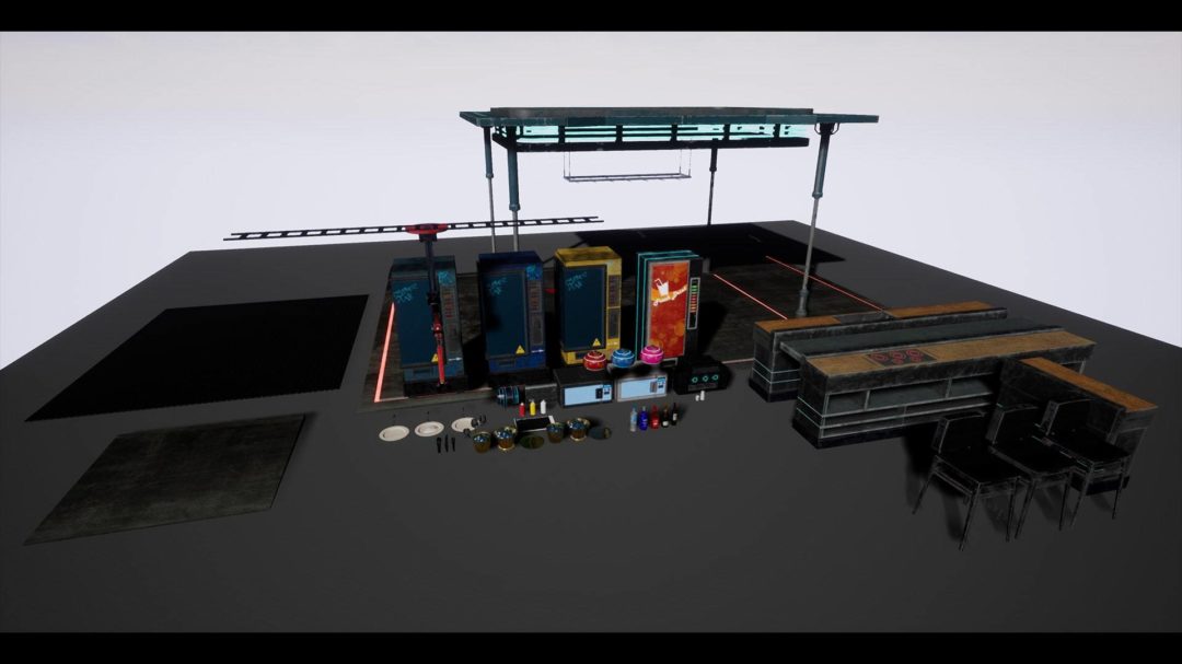 UE素材 未来科幻赛博朋克酒吧内部场景3D模型 Unreal Engine – CyberPunk / Sci-Fi Bar Asset Pack 样机素材 sucaiwan.com