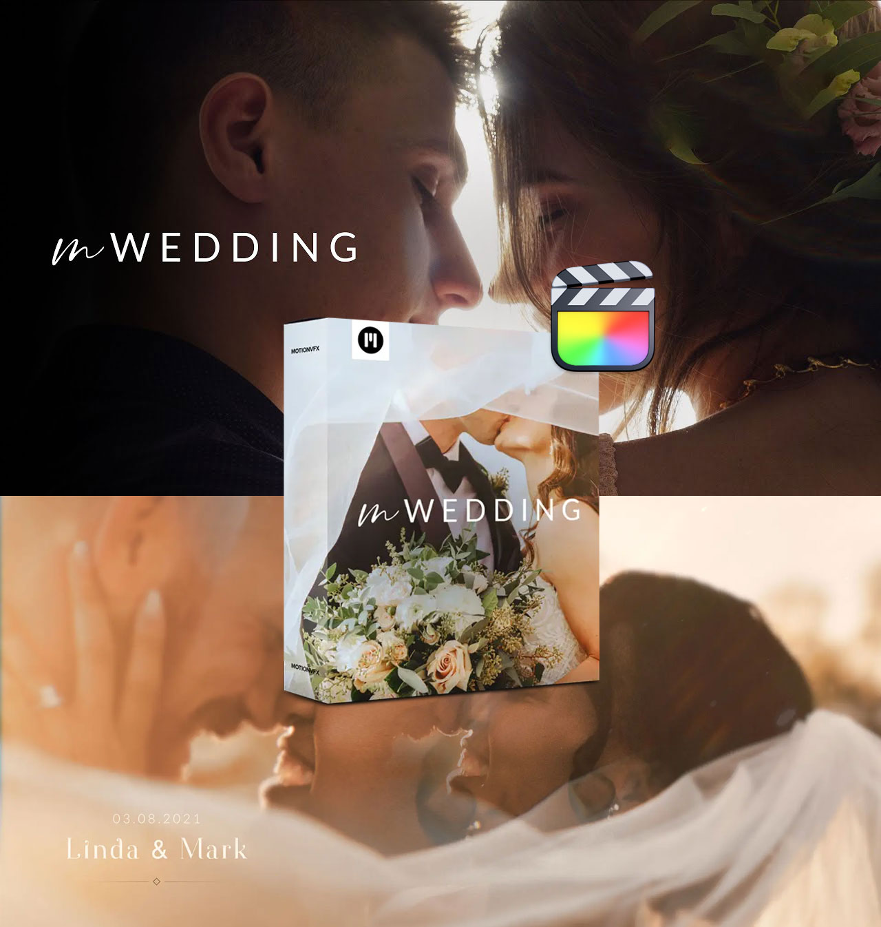 MotionVFX – mWedding 梦幻优雅永恒浪漫婚礼电影感文字标题转场+LUT预设FCPX插件包 插件预设 第1张-素材湾丨精选海外优质设计素材资源 MotionVFX – mWedding 梦幻优雅永恒浪漫婚礼电影感文字标题转场+LUT预设FCPX插件包 插件预设 sucaiwan.com