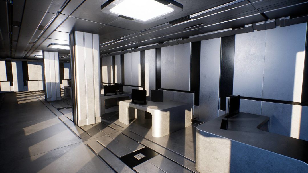 UE素材 未来科幻赛博朋克飞船走廊房间大厅场景3D模型 Unreal Engine – Sci-Fi Interior Pack 样机素材 sucaiwan.com
