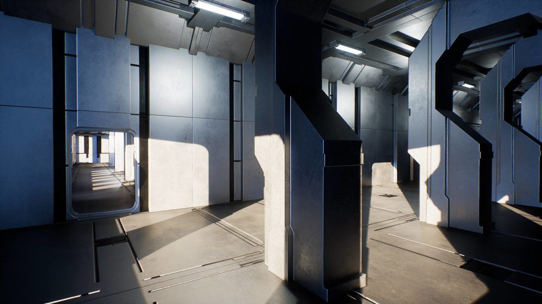 UE素材 未来科幻赛博朋克飞船走廊房间大厅场景3D模型 Unreal Engine – Sci-Fi Interior Pack 样机素材 sucaiwan.com