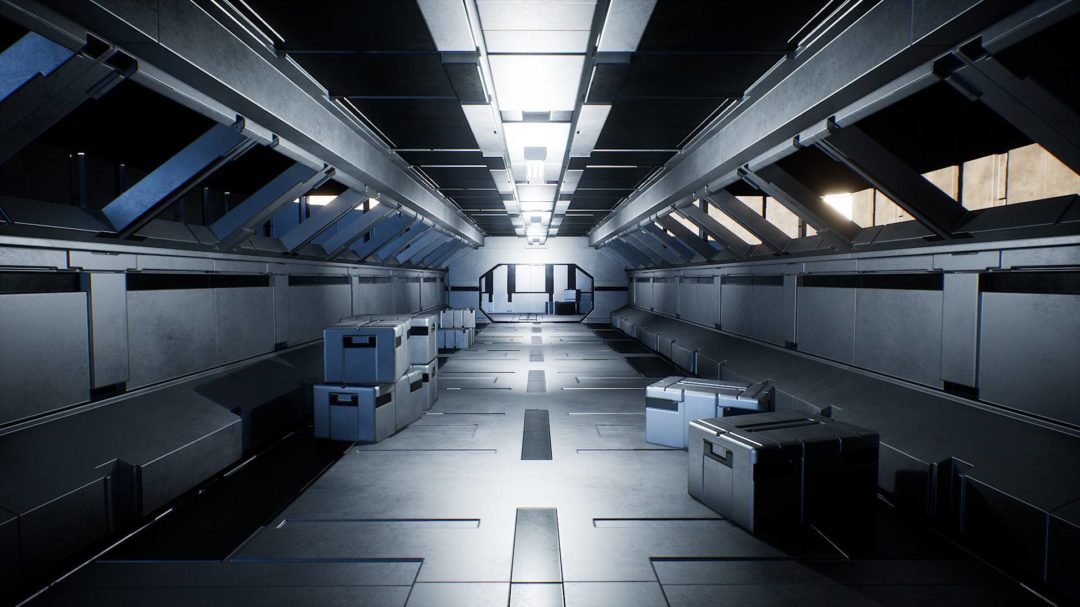 UE素材 未来科幻赛博朋克飞船走廊房间大厅场景3D模型 Unreal Engine – Sci-Fi Interior Pack 样机素材 sucaiwan.com