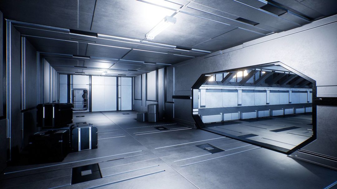 UE素材 未来科幻赛博朋克飞船走廊房间大厅场景3D模型 Unreal Engine – Sci-Fi Interior Pack 样机素材 sucaiwan.com