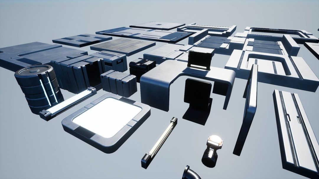 UE素材 未来科幻赛博朋克飞船走廊房间大厅场景3D模型 Unreal Engine – Sci-Fi Interior Pack 样机素材 sucaiwan.com