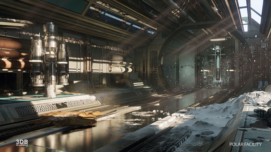 UE素材 未来科幻太空外星基地飞船内部场景3D模型 Unreal Engine – Polar Sci-Fi Facility 样机素材 sucaiwan.com