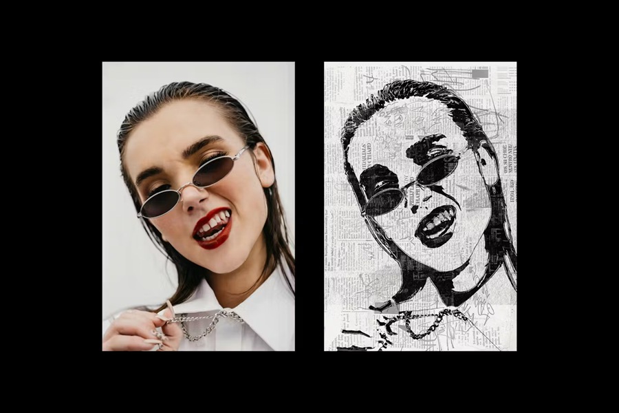 复古做旧报纸剪影人像照片修图PS特效滤镜样机插件模板设计素材 Newspaper Photo Effect 插件预设 第6张-素材湾丨精选海外优质设计素材资源 复古做旧报纸剪影人像照片修图PS特效滤镜样机插件模板设计素材 Newspaper Photo Effect 插件预设 sucaiwan.com