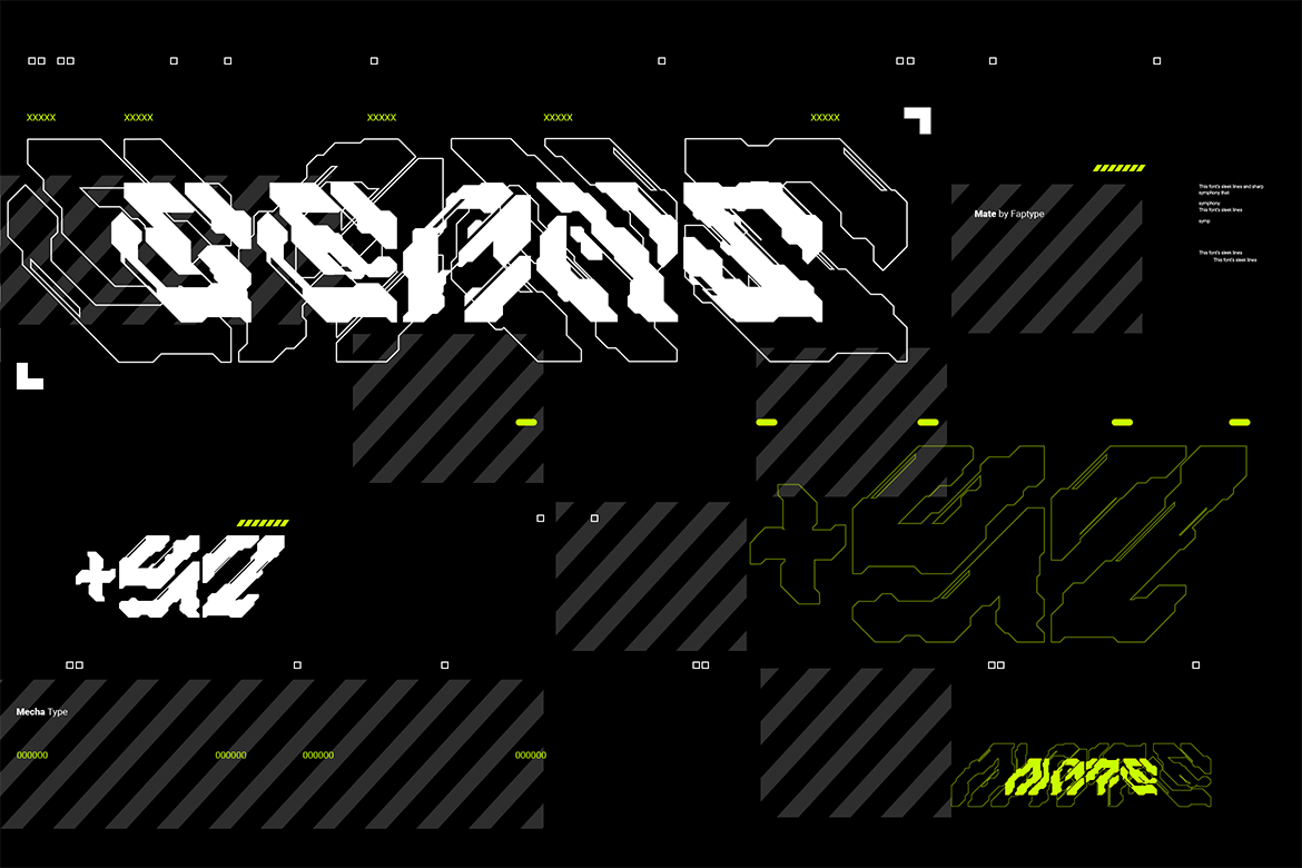 英文字体:4款未来科技赛博现代机甲排版标题logo徽标设计感装饰字体 Mate Modern Mecha Font Vol. 2 , 第7张-素材湾丨精选海外优质设计素材资源 英文字体:4款未来科技赛博现代机甲排版标题logo徽标设计感装饰字体 Mate Modern Mecha Font Vol. 2 , sucaiwan.com