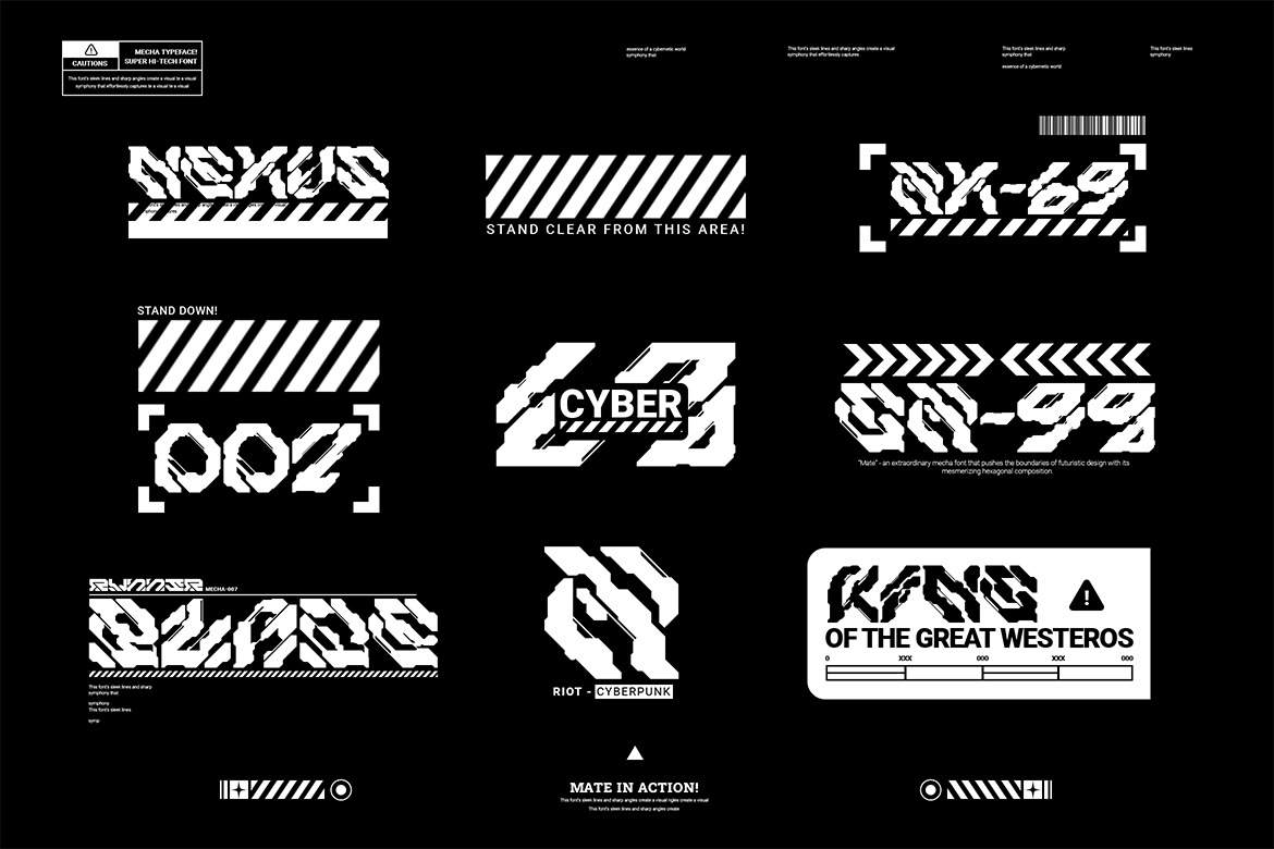 英文字体:4款未来科技赛博现代机甲排版标题logo徽标设计感装饰字体 Mate Modern Mecha Font Vol. 2 , 第8张-素材湾丨精选海外优质设计素材资源 英文字体:4款未来科技赛博现代机甲排版标题logo徽标设计感装饰字体 Mate Modern Mecha Font Vol. 2 , sucaiwan.com