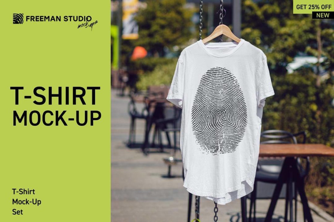 6款街头悬挂女士半袖衫T恤LOGO印花图案设计效果图PS贴图展示样机模板 T-Shirt Mock-Up Set 样机素材 sucaiwan.com