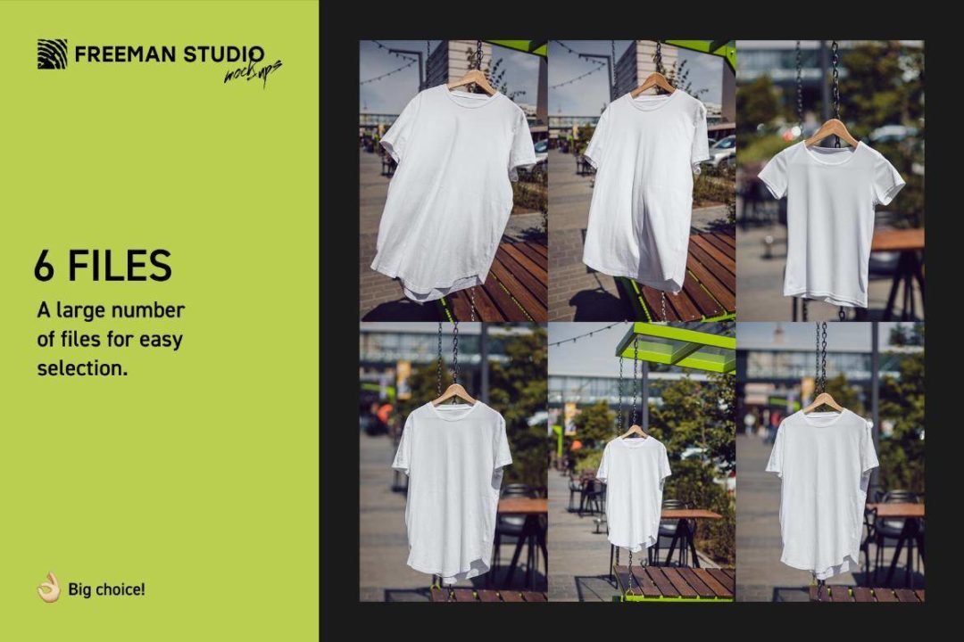 6款街头悬挂女士半袖衫T恤LOGO印花图案设计效果图PS贴图展示样机模板 T-Shirt Mock-Up Set 样机素材 sucaiwan.com