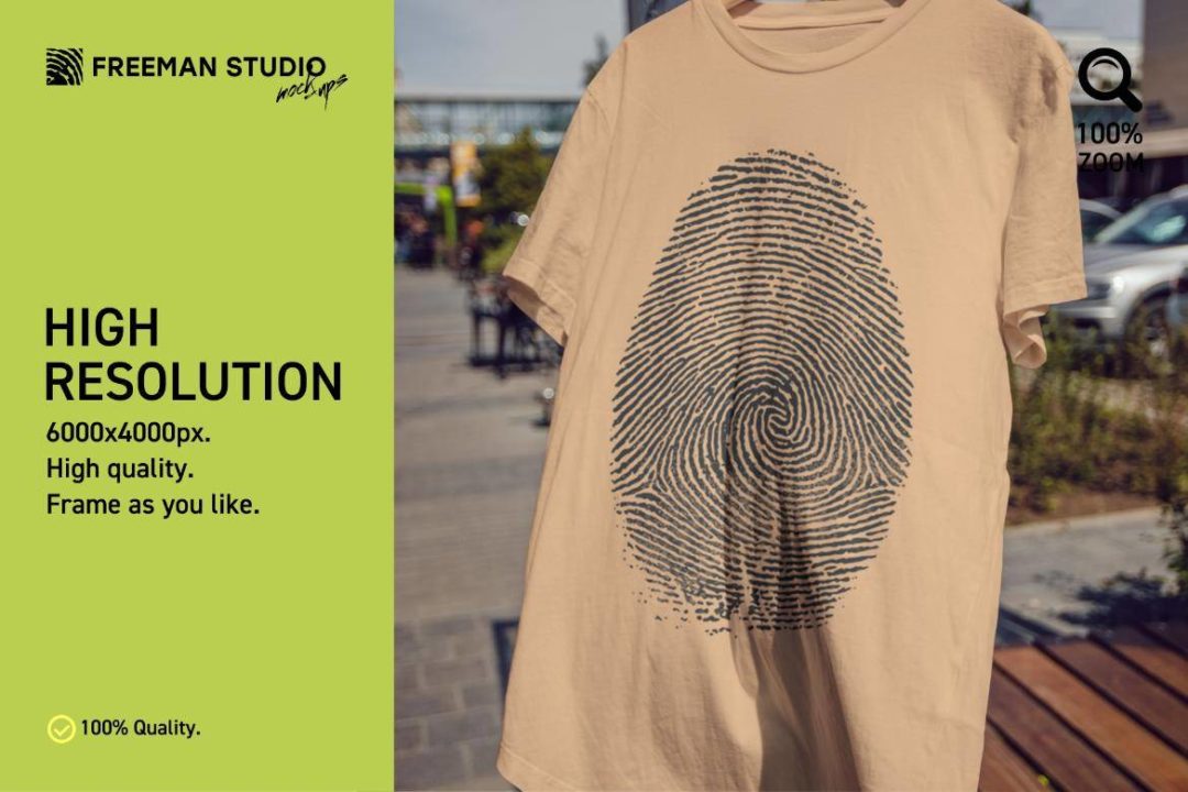 6款街头悬挂女士半袖衫T恤LOGO印花图案设计效果图PS贴图展示样机模板 T-Shirt Mock-Up Set 样机素材 sucaiwan.com