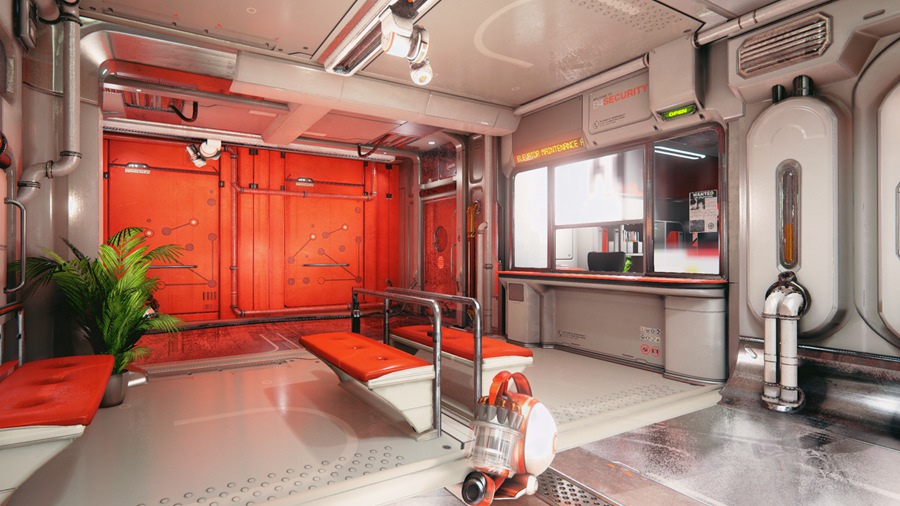 UE素材 未来科幻赛博朋克风飞船内部走廊环境3D模型 Unreal Engine – Scifi Hallway 样机素材 sucaiwan.com