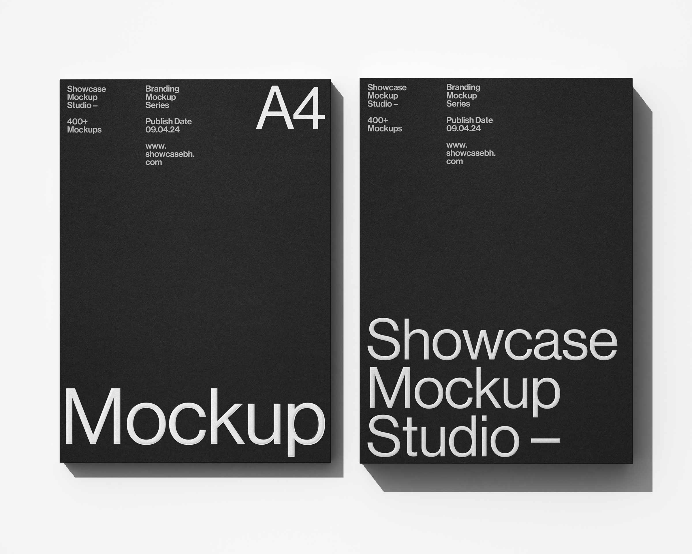 12款高级质感品牌VI设计信封名片海报文件袋展示效果图PS贴图样机模板素材 Black_Branding Mockup Bundle By Showcase Mockups 样机素材 sucaiwan.com