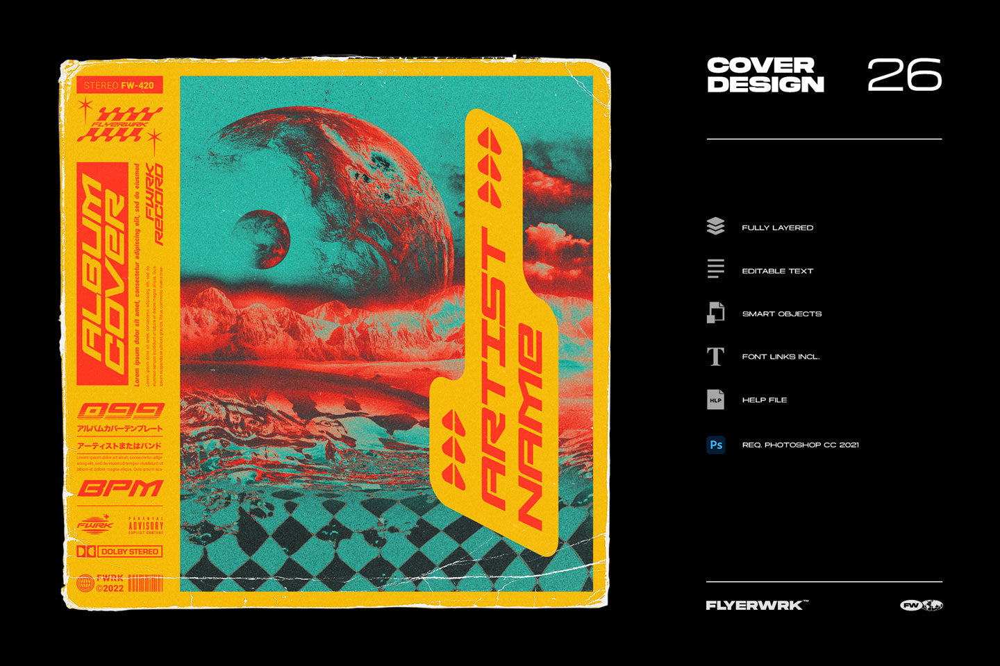 Flyerwrk 大胆划痕酸性抽象纹理艺术专辑海报封面PSD样机模板 Cover Design 26 图片素材 第1张-素材湾丨精选海外优质设计素材资源 Flyerwrk 大胆划痕酸性抽象纹理艺术专辑海报封面PSD样机模板 Cover Design 26 图片素材 sucaiwan.com