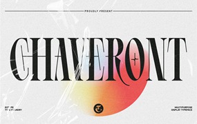 Eotype 现代优雅文艺酸性海报杂志排版标题logo设计衬线英文字体包 Chaveront Font