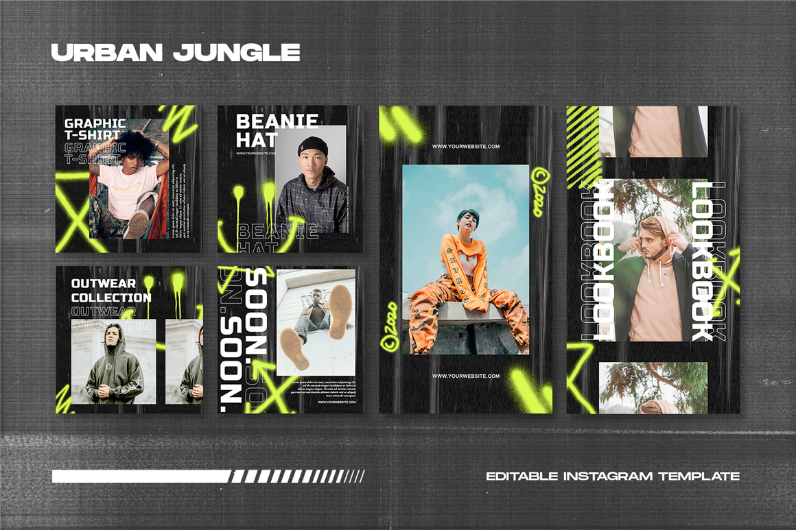 Synthia Beauvais 18个高分辨率艺术嘻哈街头涂鸦酷炫喷雾效果竖屏都市风格海报PSD模板 Urban Jungle Instagram Social Media Pack 图片素材 第2张-素材湾丨精选海外优质设计素材资源 Synthia Beauvais 18个高分辨率艺术嘻哈街头涂鸦酷炫喷雾效果竖屏都市风格海报PSD模板 Urban Jungle Instagram Social Media Pack 图片素材 sucaiwan.com