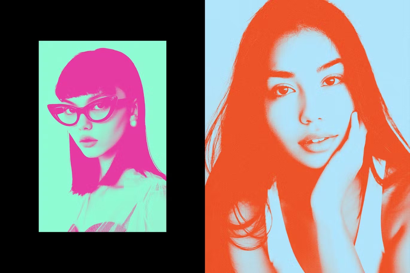 复古老式半色调Riso印刷颗粒照片效果PS特效滤镜样机模板设计素材 Grain Duotone Photo Effect 插件预设 第3张-素材湾丨精选海外优质设计素材资源 复古老式半色调Riso印刷颗粒照片效果PS特效滤镜样机模板设计素材 Grain Duotone Photo Effect 插件预设 sucaiwan.com