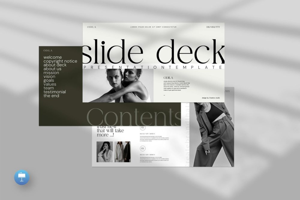 现代简约企业营销策划演示文稿设计模版 Odila Slides Deck PowerPoint+Keynote Template 幻灯图表 sucaiwan.com