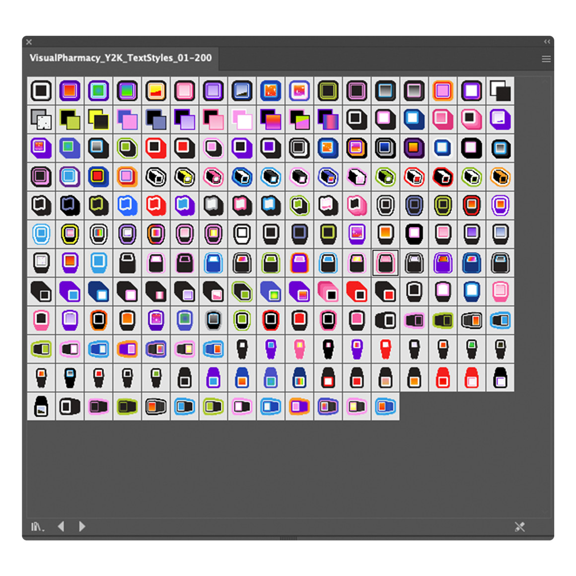 Visual Pharmacy 200个复古Y2K风格千禧年代立体趣味3D特效文本LOGO样式AI矢量套件 Y2K GRAPHIC TEXT STYLES 图片素材 第2张-素材湾丨精选海外优质设计素材资源 Visual Pharmacy 200个复古Y2K风格千禧年代立体趣味3D特效文本LOGO样式AI矢量套件 Y2K GRAPHIC TEXT STYLES 图片素材 sucaiwan.com