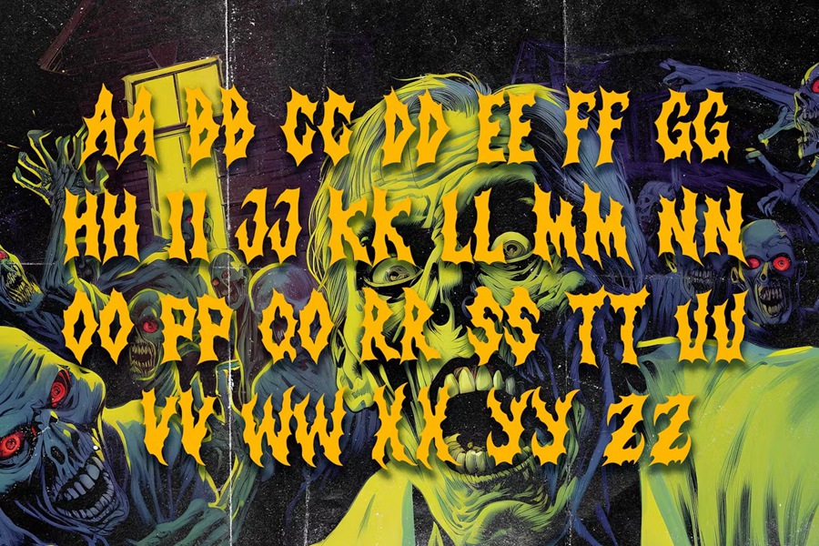 时尚复古金属品牌海报电影徽标设计y2k装饰英文字体安装包 Strange Mystery Horror Metal Display Font 设计素材 第2张-素材湾丨精选海外优质设计素材资源 时尚复古金属品牌海报电影徽标设计y2k装饰英文字体安装包 Strange Mystery Horror Metal Display Font 设计素材 sucaiwan.com