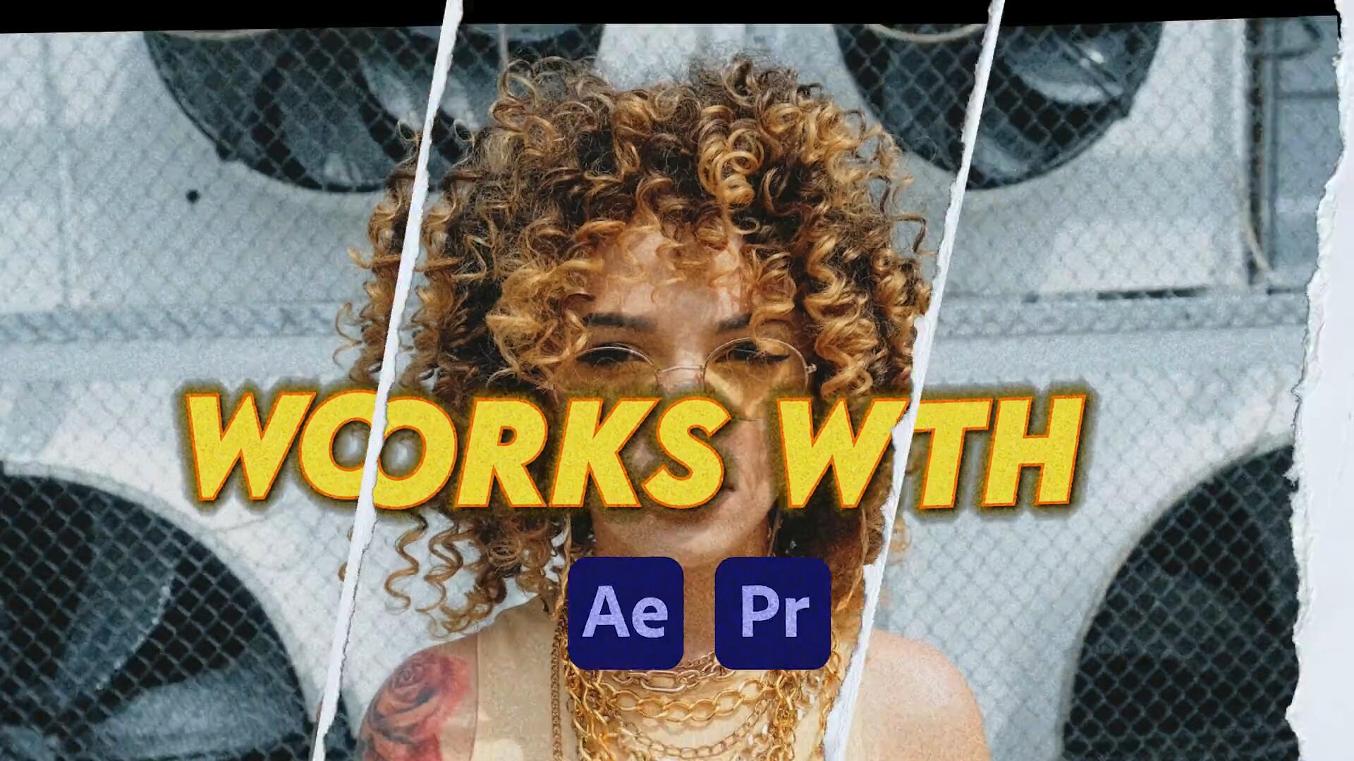 AE/PR/达芬奇模板：40个复古做旧拼贴艺术撕纸折纸效果转场过渡模板 , sucaiwan.com