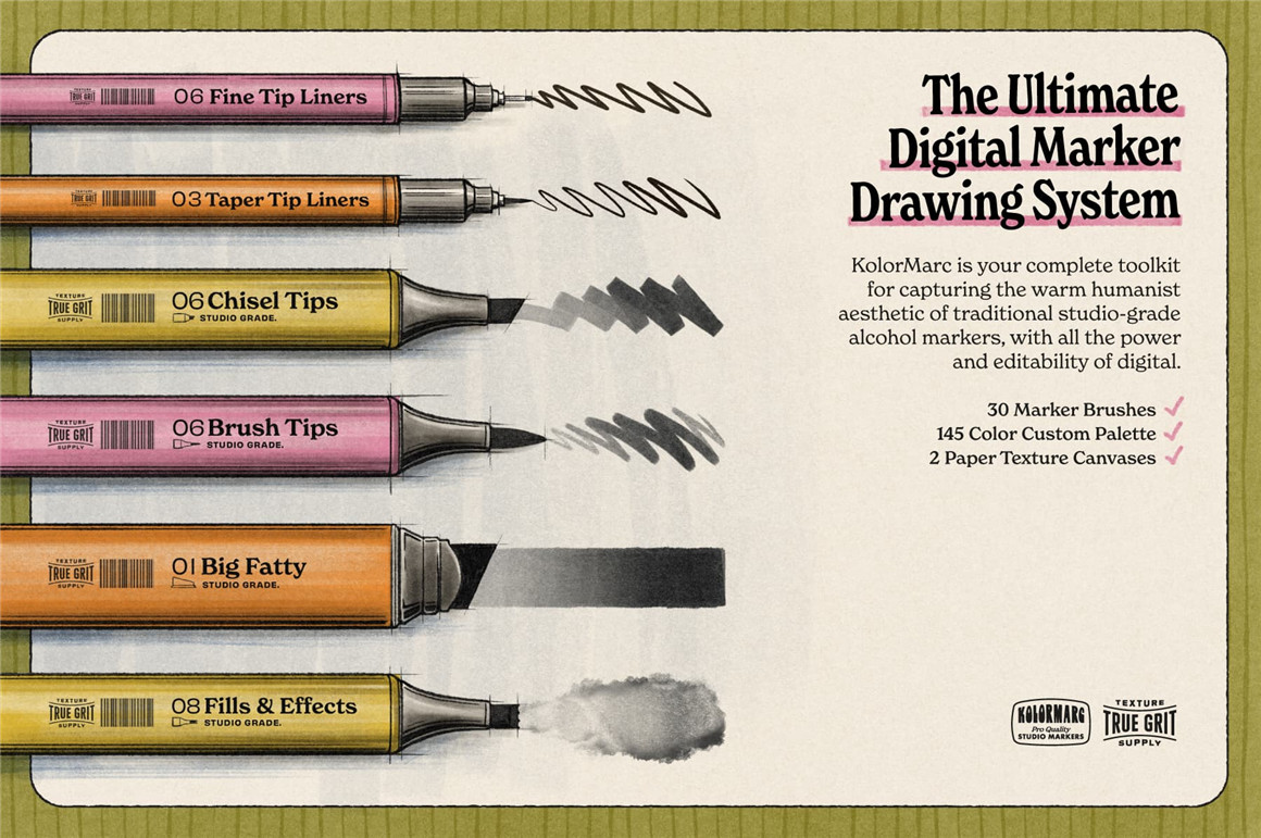 TGTS 复古美学半色调墨迹混合风格插画纹理笔尖PS笔刷 KolorMarc for Photoshop 笔刷资源 第3张-素材湾丨精选海外优质设计素材资源 TGTS 复古美学半色调墨迹混合风格插画纹理笔尖PS笔刷 KolorMarc for Photoshop 笔刷资源 sucaiwan.com