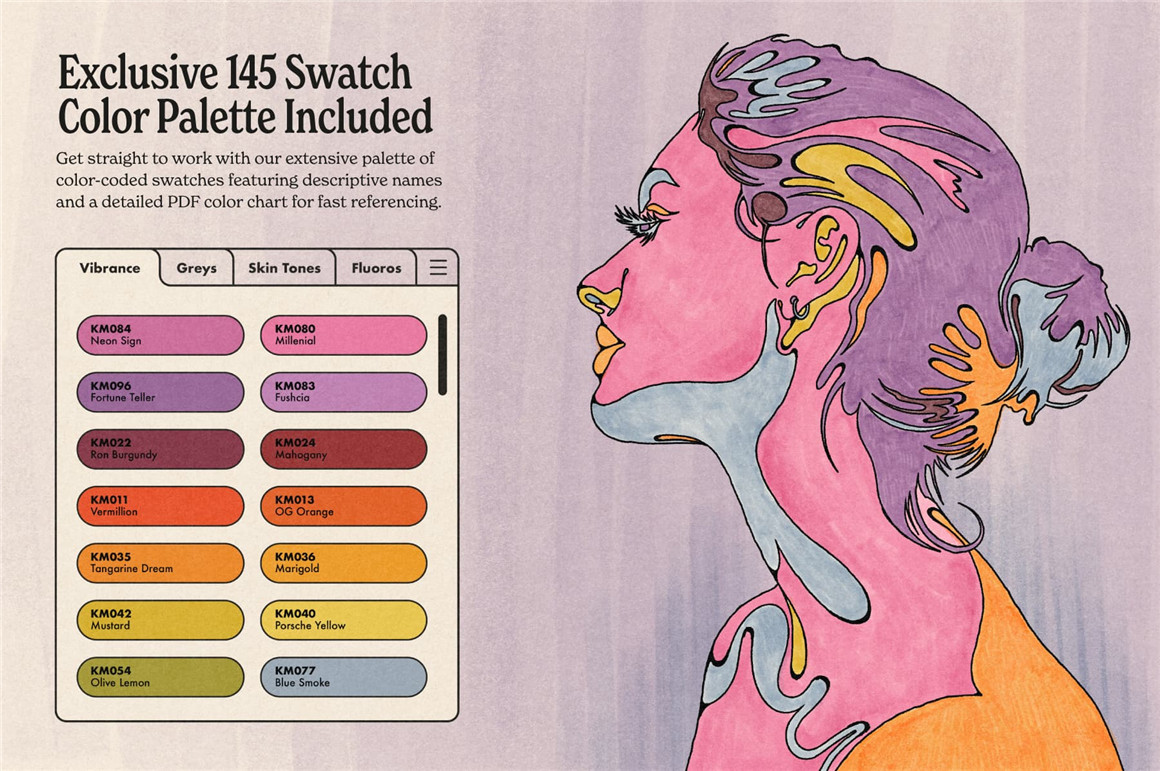 TGTS 复古美学半色调墨迹混合风格插画纹理笔尖PS笔刷 KolorMarc for Photoshop 笔刷资源 第11张-素材湾丨精选海外优质设计素材资源 TGTS 复古美学半色调墨迹混合风格插画纹理笔尖PS笔刷 KolorMarc for Photoshop 笔刷资源 sucaiwan.com