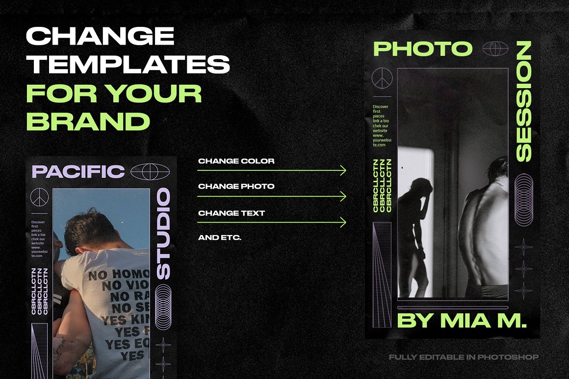 50个赛博朋克未来派科技机能透明塑料海报电商详情公众号推文排版PSD设计模板 CYBERPUNK Instagram Templates 幻灯图表 第11张-素材湾丨精选海外优质设计素材资源 50个赛博朋克未来派科技机能透明塑料海报电商详情公众号推文排版PSD设计模板 CYBERPUNK Instagram Templates 幻灯图表 sucaiwan.com