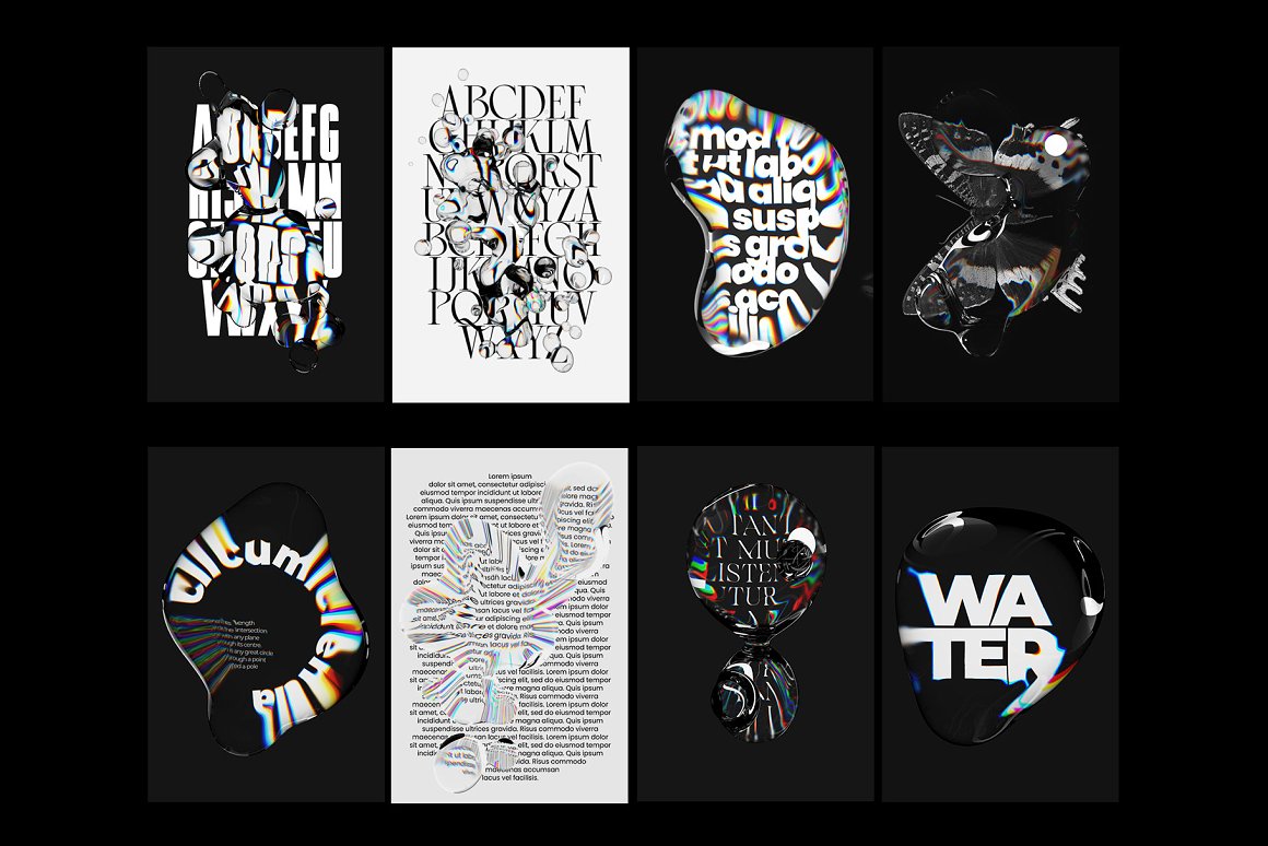 新潮透明液体水珠水滴故障液体RGB失真霓虹水珠光折射海报字体设计PSD模板素材 Inartflow – Light Refraction Pack vol.2 设计素材 第14张-素材湾丨精选海外优质设计素材资源 新潮透明液体水珠水滴故障液体RGB失真霓虹水珠光折射海报字体设计PSD模板素材 Inartflow – Light Refraction Pack vol.2 设计素材 sucaiwan.com