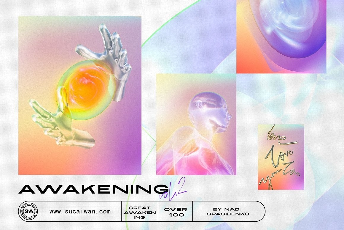 千禧年Y2K未来幻想梦幻立体抽象人物人工智能手臂金属渐变文字免扣PNG设计素材 AWAKENING 3D Objects & Poster 图片素材 第1张-素材湾丨精选海外优质设计素材资源 千禧年Y2K未来幻想梦幻立体抽象人物人工智能手臂金属渐变文字免扣PNG设计素材 AWAKENING 3D Objects & Poster 图片素材 sucaiwan.com