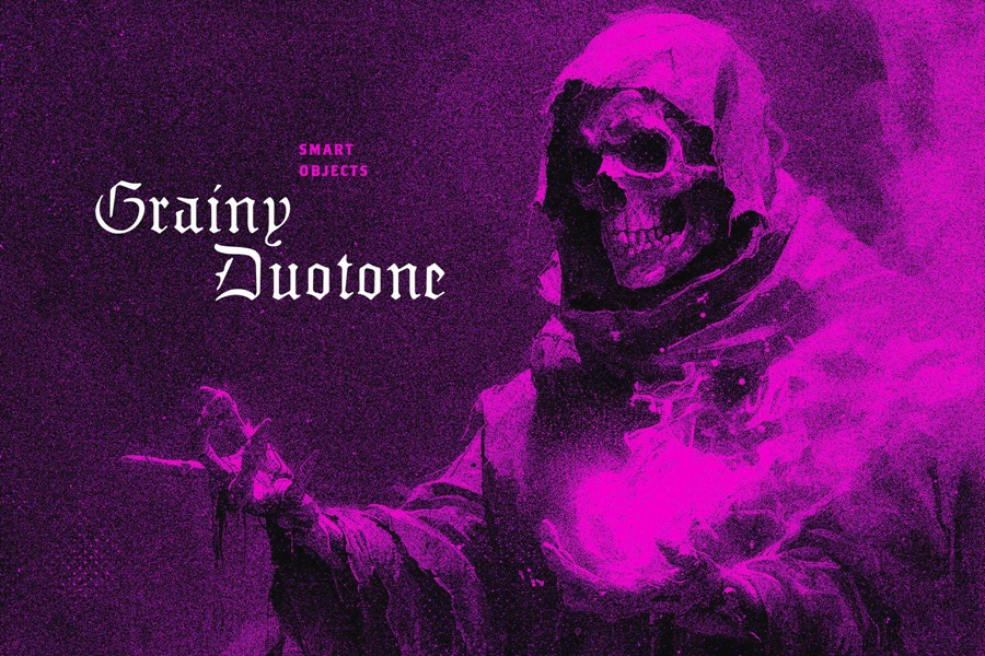 复古老式颗粒Riso印刷半色调照片效果PS特效样机滤镜插件素材 Grainy Duotone Photo Effect , 第1张-素材湾丨精选海外优质设计素材资源 复古老式颗粒Riso印刷半色调照片效果PS特效样机滤镜插件素材 Grainy Duotone Photo Effect , sucaiwan.com