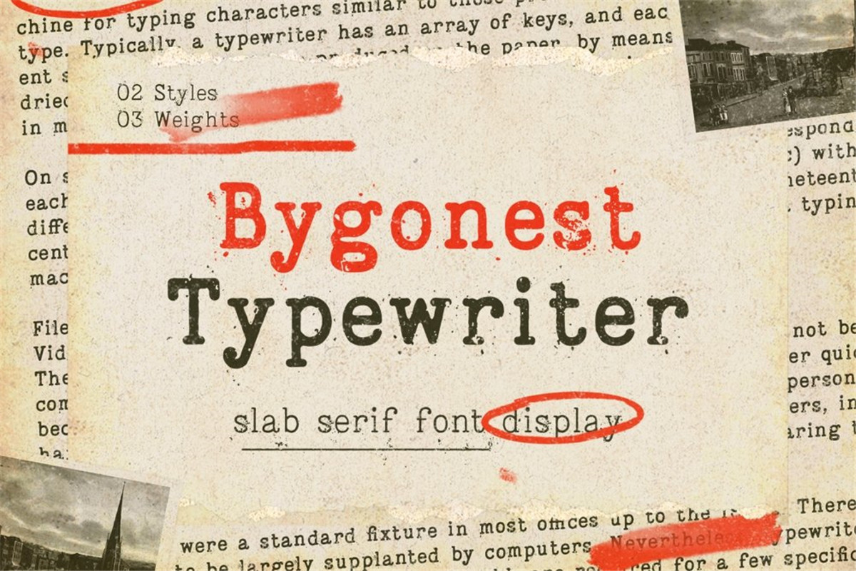 英文字体:复古老式喷墨打字机效果Logo标题衬线英文字体素材 Bygonest – Old Typewriter Font , 第1张-素材湾丨精选海外优质设计素材资源 英文字体:复古老式喷墨打字机效果Logo标题衬线英文字体素材 Bygonest – Old Typewriter Font , sucaiwan.com