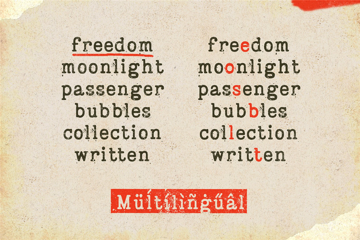 英文字体:复古老式喷墨打字机效果Logo标题衬线英文字体素材 Bygonest – Old Typewriter Font , 第8张-素材湾丨精选海外优质设计素材资源 英文字体:复古老式喷墨打字机效果Logo标题衬线英文字体素材 Bygonest – Old Typewriter Font , sucaiwan.com