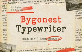 英文字体:复古老式喷墨打字机效果Logo标题衬线英文字体素材 Bygonest – Old Typewriter Font