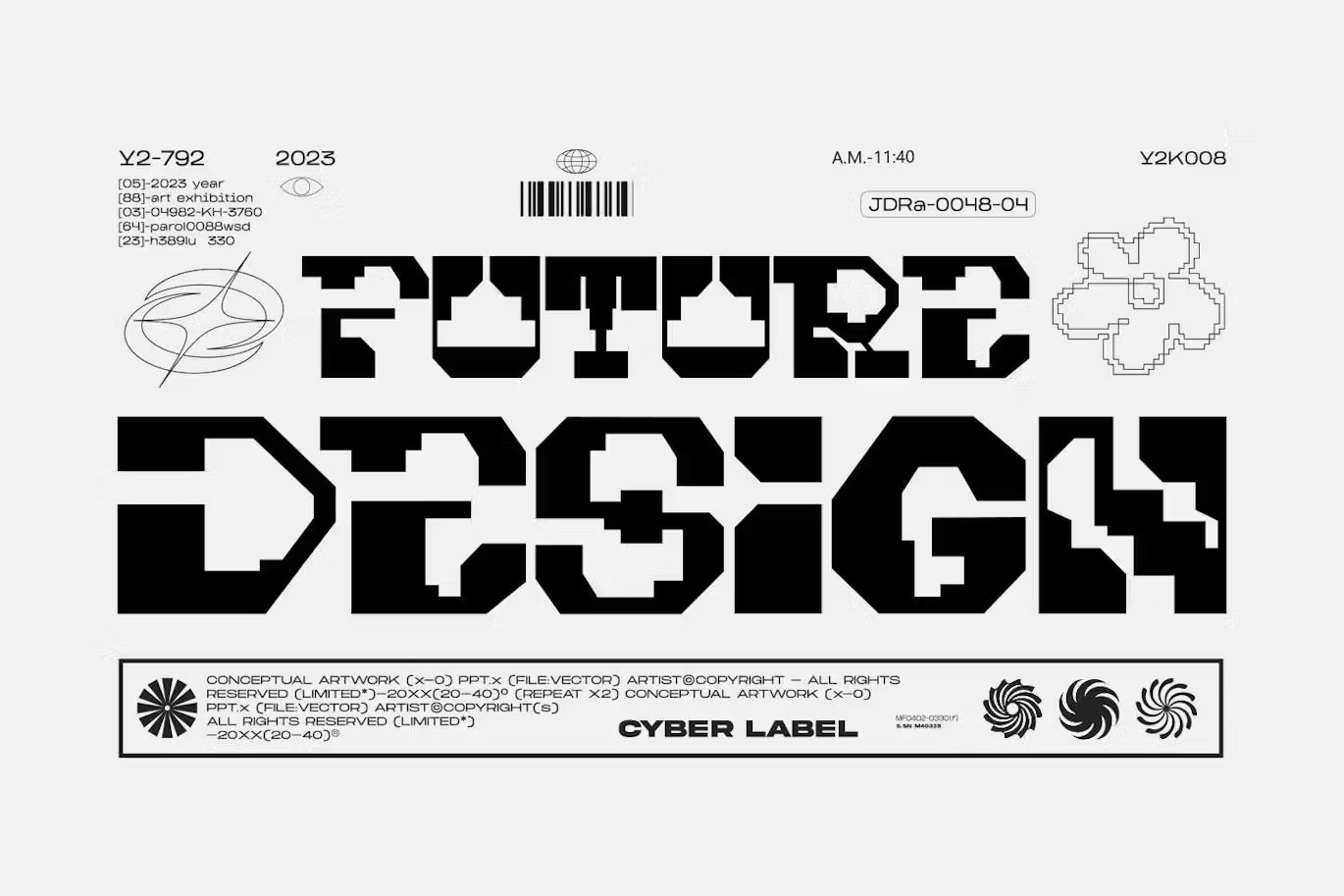 未来科幻赛博朋克品牌海报数字设计装饰英文字体安装包 Knock Tonic – Blocky Futuristic Font 设计素材 sucaiwan.com