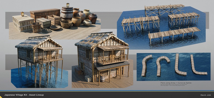 Blender模型 日式风格村庄房屋建筑3D模型+中文视频教程 Japanese Village Kitbash 设计教程 第3张-素材湾丨精选海外优质设计素材资源 Blender模型 日式风格村庄房屋建筑3D模型+中文视频教程 Japanese Village Kitbash 设计教程 sucaiwan.com