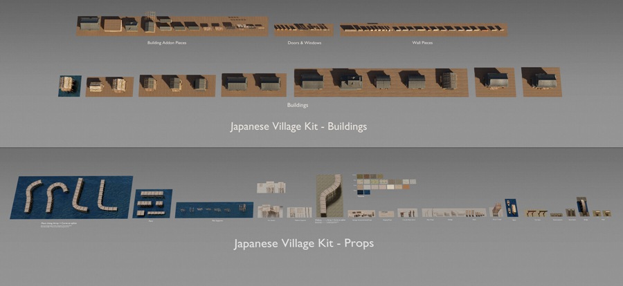Blender模型 日式风格村庄房屋建筑3D模型+中文视频教程 Japanese Village Kitbash 设计教程 第5张-素材湾丨精选海外优质设计素材资源 Blender模型 日式风格村庄房屋建筑3D模型+中文视频教程 Japanese Village Kitbash 设计教程 sucaiwan.com