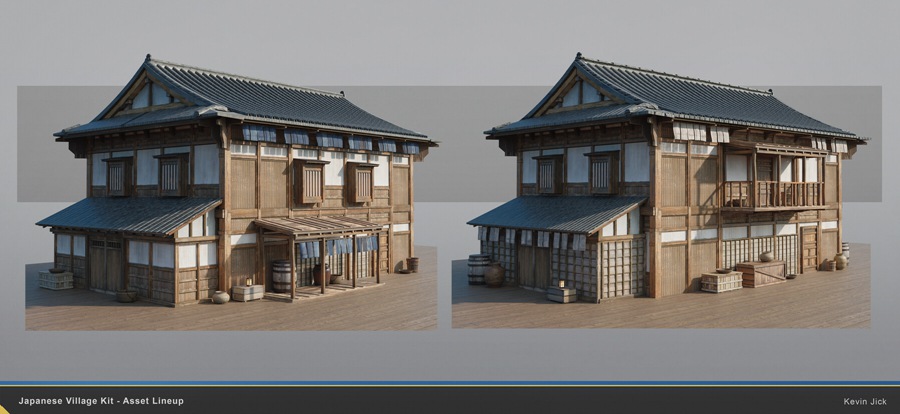 Blender模型 日式风格村庄房屋建筑3D模型+中文视频教程 Japanese Village Kitbash 设计教程 第7张-素材湾丨精选海外优质设计素材资源 Blender模型 日式风格村庄房屋建筑3D模型+中文视频教程 Japanese Village Kitbash 设计教程 sucaiwan.com