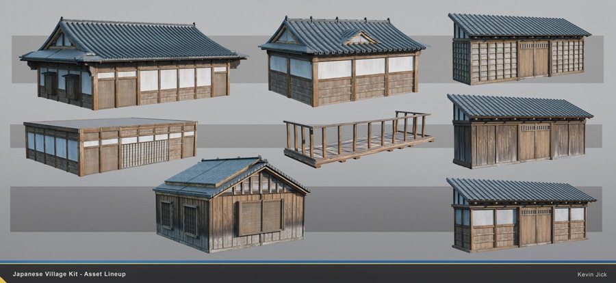 Blender模型 日式风格村庄房屋建筑3D模型+中文视频教程 Japanese Village Kitbash 设计教程 第9张-素材湾丨精选海外优质设计素材资源 Blender模型 日式风格村庄房屋建筑3D模型+中文视频教程 Japanese Village Kitbash 设计教程 sucaiwan.com