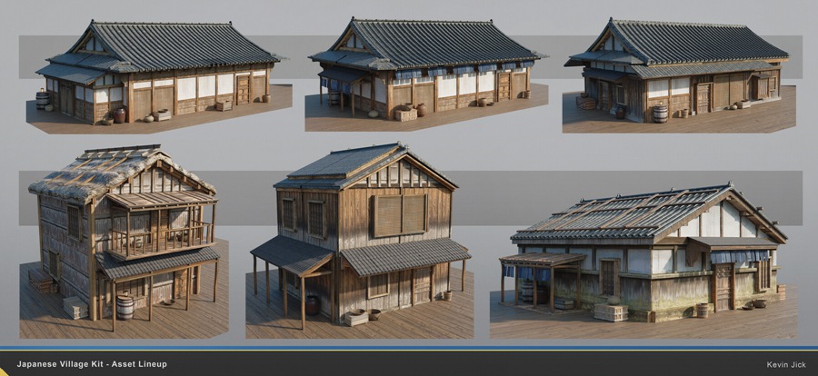 Blender模型 日式风格村庄房屋建筑3D模型+中文视频教程 Japanese Village Kitbash 设计教程 第18张-素材湾丨精选海外优质设计素材资源 Blender模型 日式风格村庄房屋建筑3D模型+中文视频教程 Japanese Village Kitbash 设计教程 sucaiwan.com