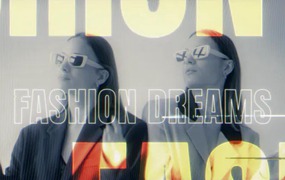 PR模板:梦幻发光霓虹色调动态故障大文字标题开场片头