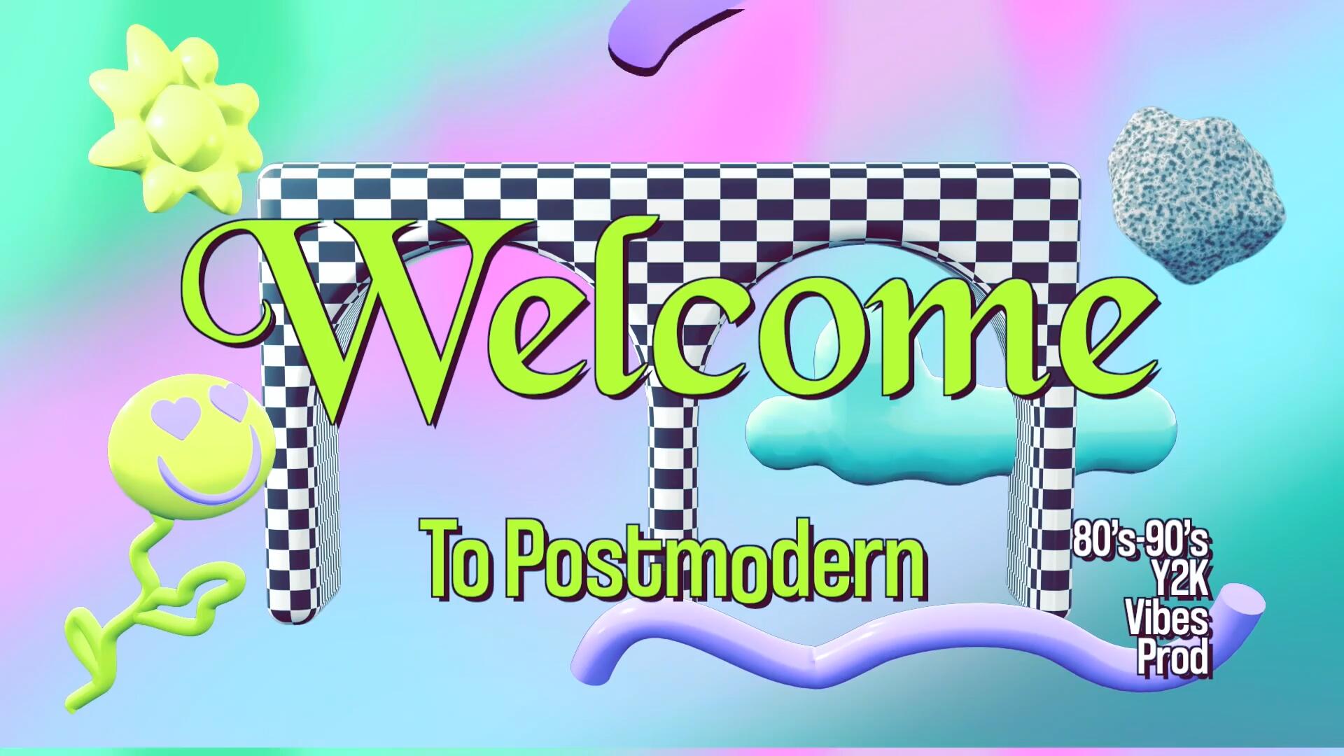 FCPX插件：复古后现代主义3D趣味Y2K几何图形视频排版动画标题开场介绍 , sucaiwan.com