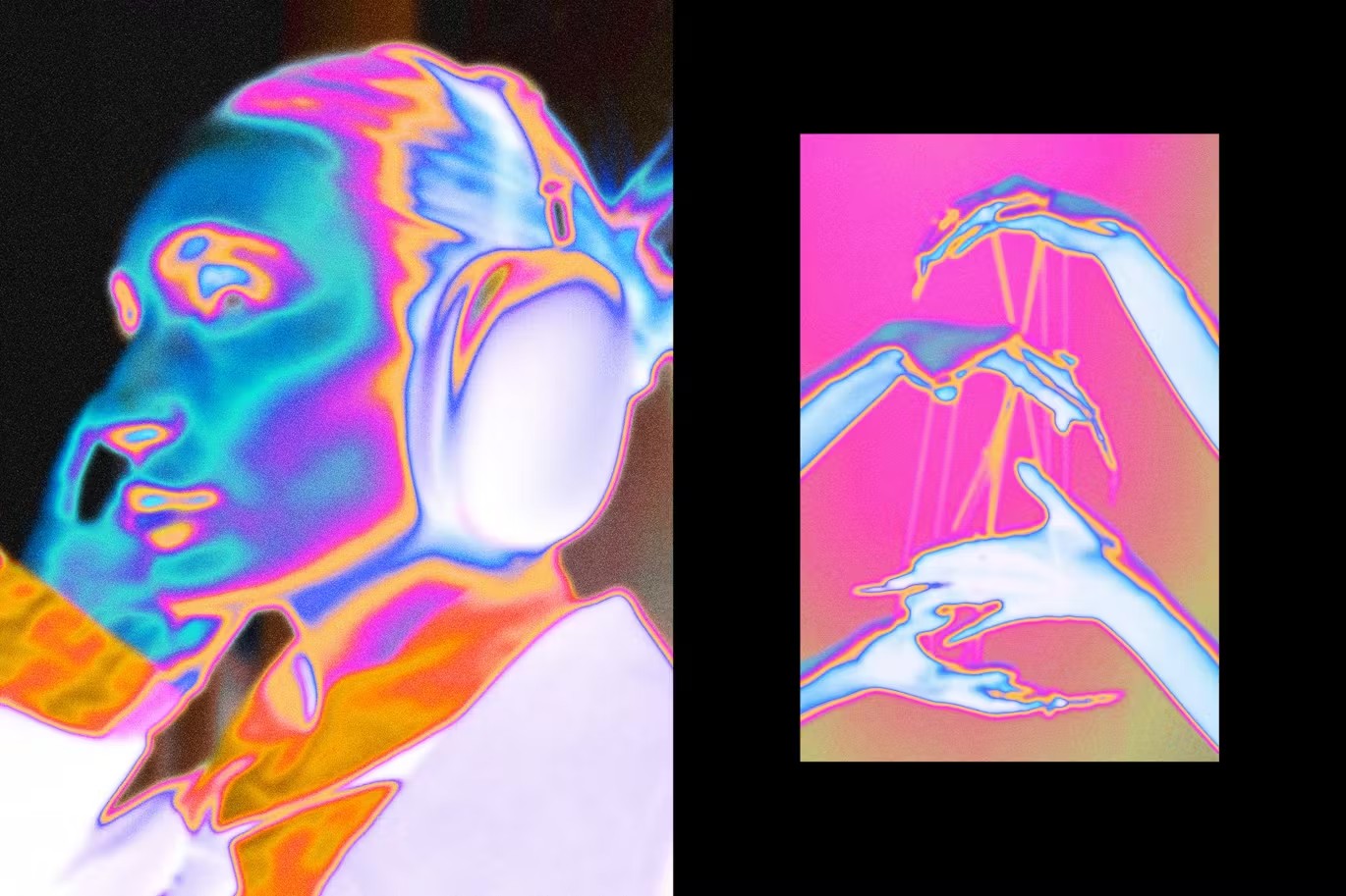迷幻热像仪热感应照片效果PS特效滤镜插件样机模板设计素材 Thermal Imager Aura Photo Effect 插件预设 sucaiwan.com