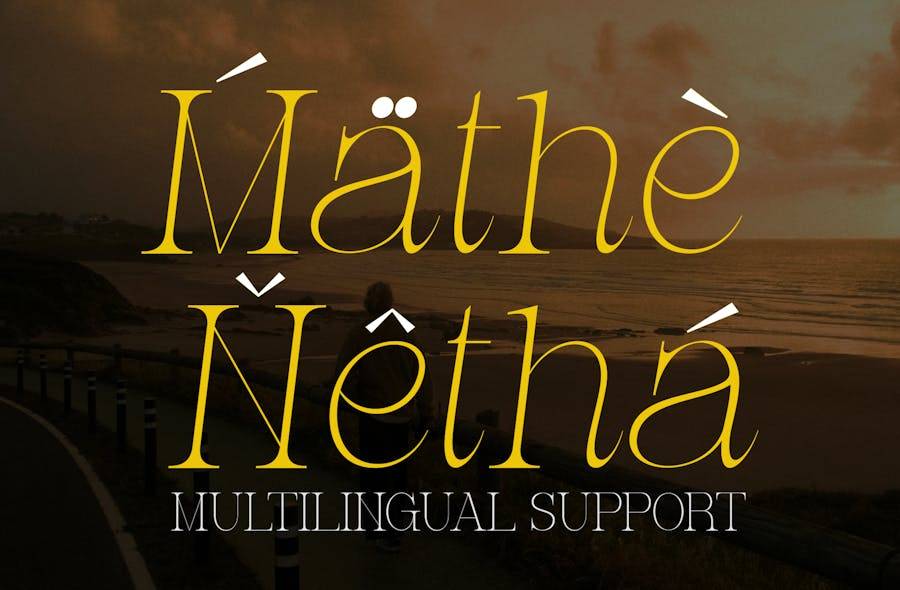 时尚优雅杂志印刷设计衬线英文字体安装包 Mathe Netha – Thin Serif Luxury Font 设计素材 sucaiwan.com