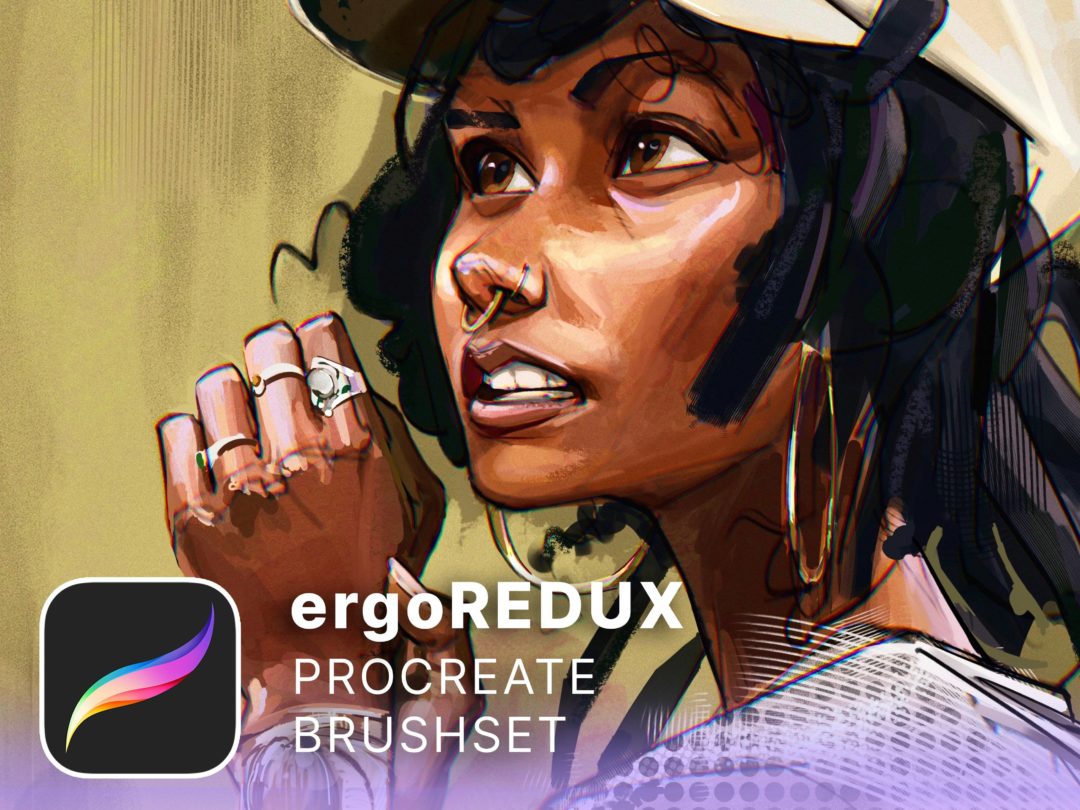 真实漫画绘画半色调线条水彩笔触效果procreate笔刷画笔素材 ergoREDUX – Procreate Brushset 笔刷资源 sucaiwan.com
