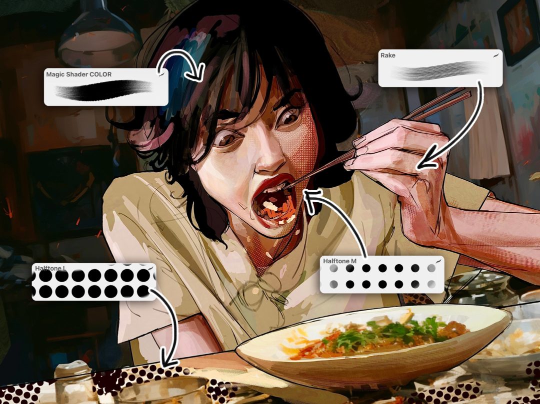 真实漫画绘画半色调线条水彩笔触效果procreate笔刷画笔素材 ergoREDUX – Procreate Brushset 笔刷资源 sucaiwan.com