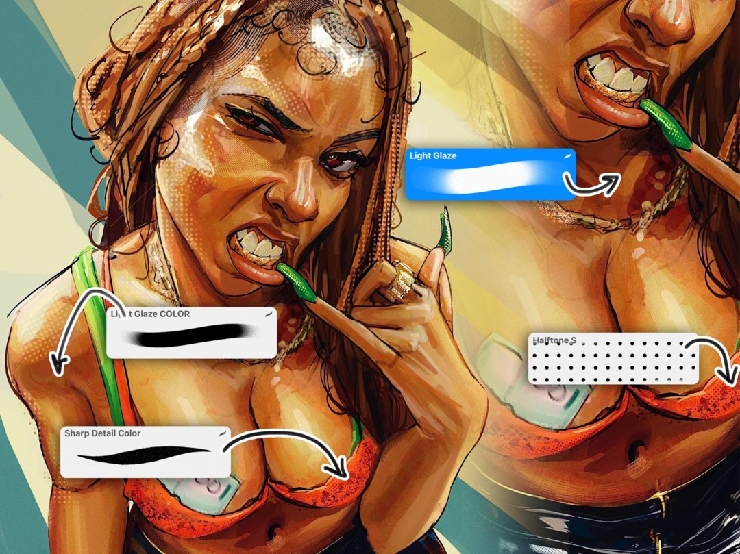 真实漫画绘画半色调线条水彩笔触效果procreate笔刷画笔素材 ergoREDUX – Procreate Brushset 笔刷资源 sucaiwan.com